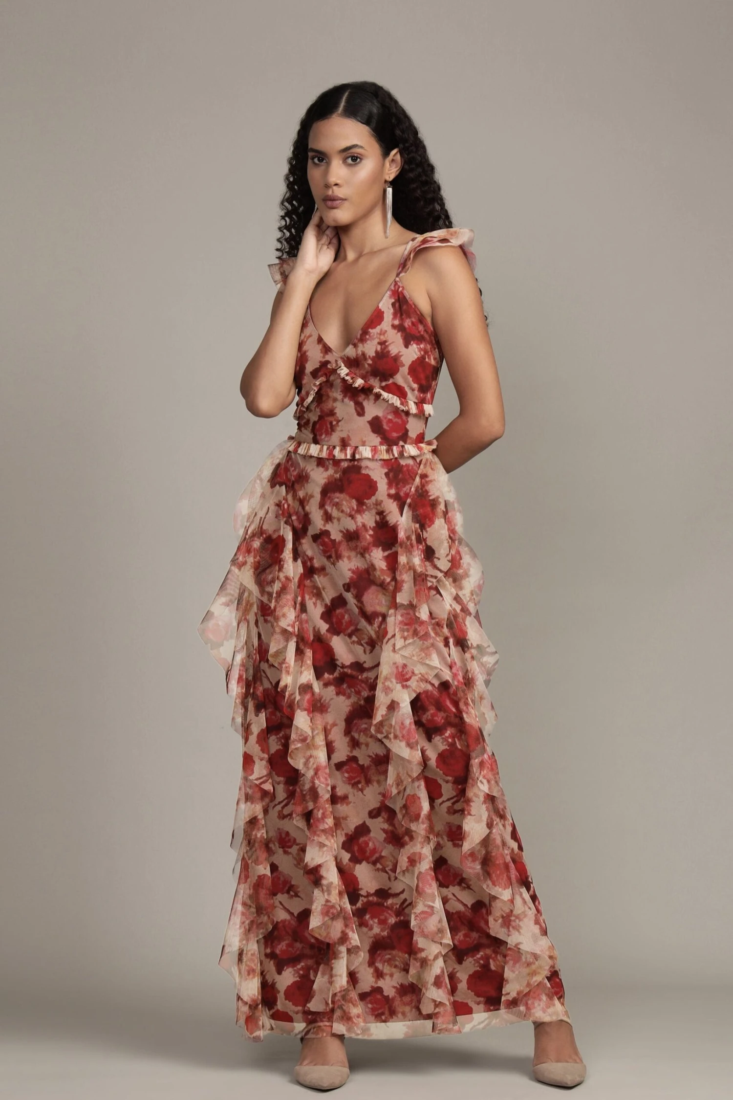 Malin Maxi Dress In Rose Floral 1 Malin Maxi Dress In Rose Floral