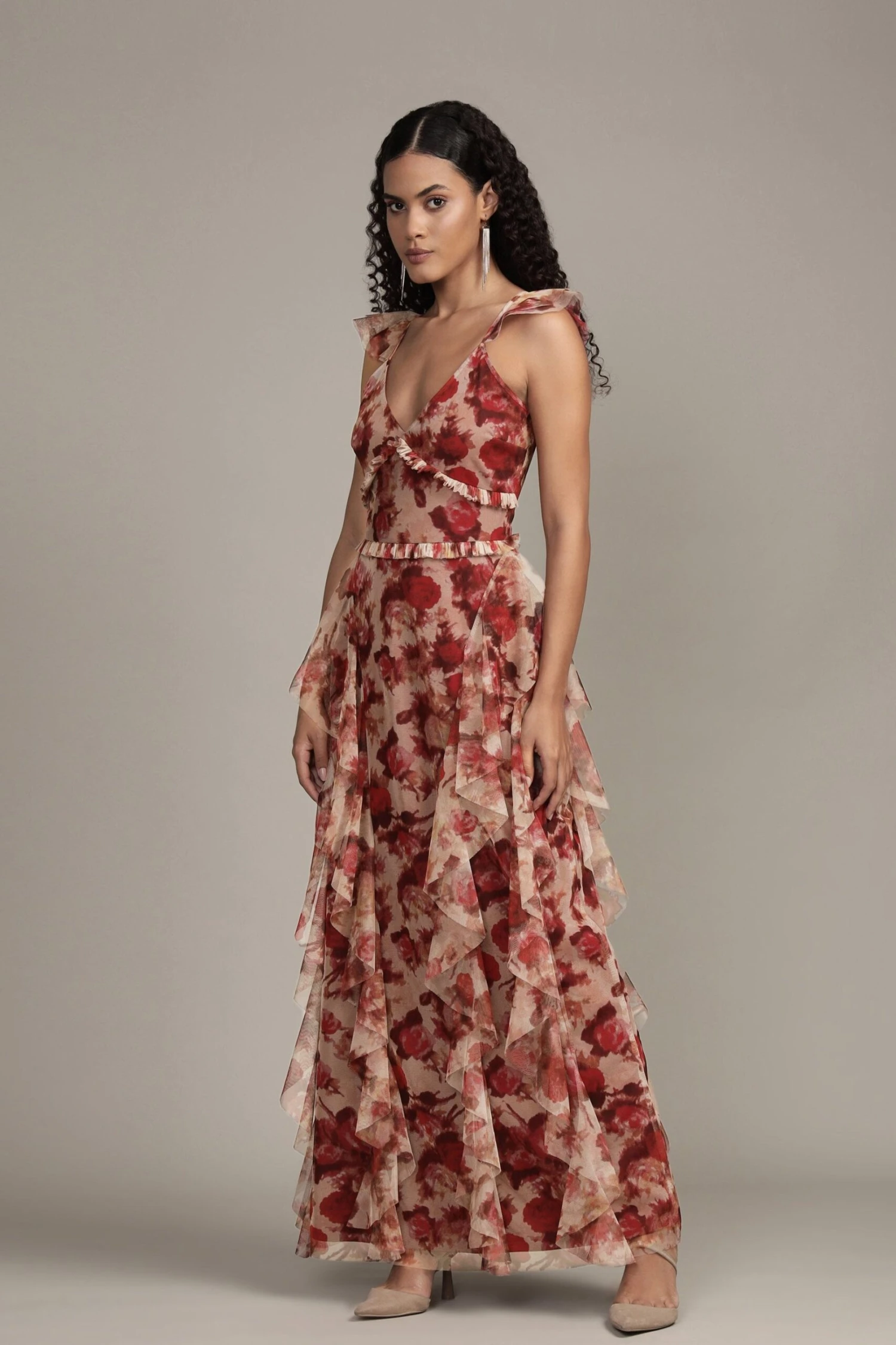 Malin Maxi Dress In Rose Floral 2 Malin Maxi Dress In Rose Floral - Image 2