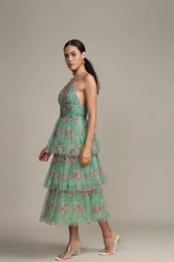 Odette Midi Dress In Green Floral 9 Odette Midi Dress In Green Floral -Laceand Beads RESIZED Odette Midi in Sage Floral 12