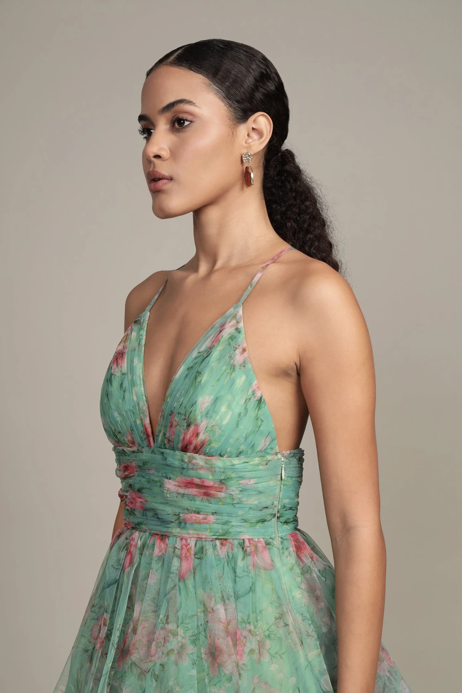 Odette Midi Dress In Green Floral 6 Odette Midi Dress In Green Floral - Image 6