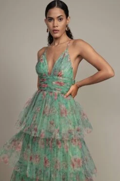 Odette Midi Dress In Green Floral 10 Odette Midi Dress In Green Floral -Laceand Beads RESIZED Odette Midi in Sage Floral 6