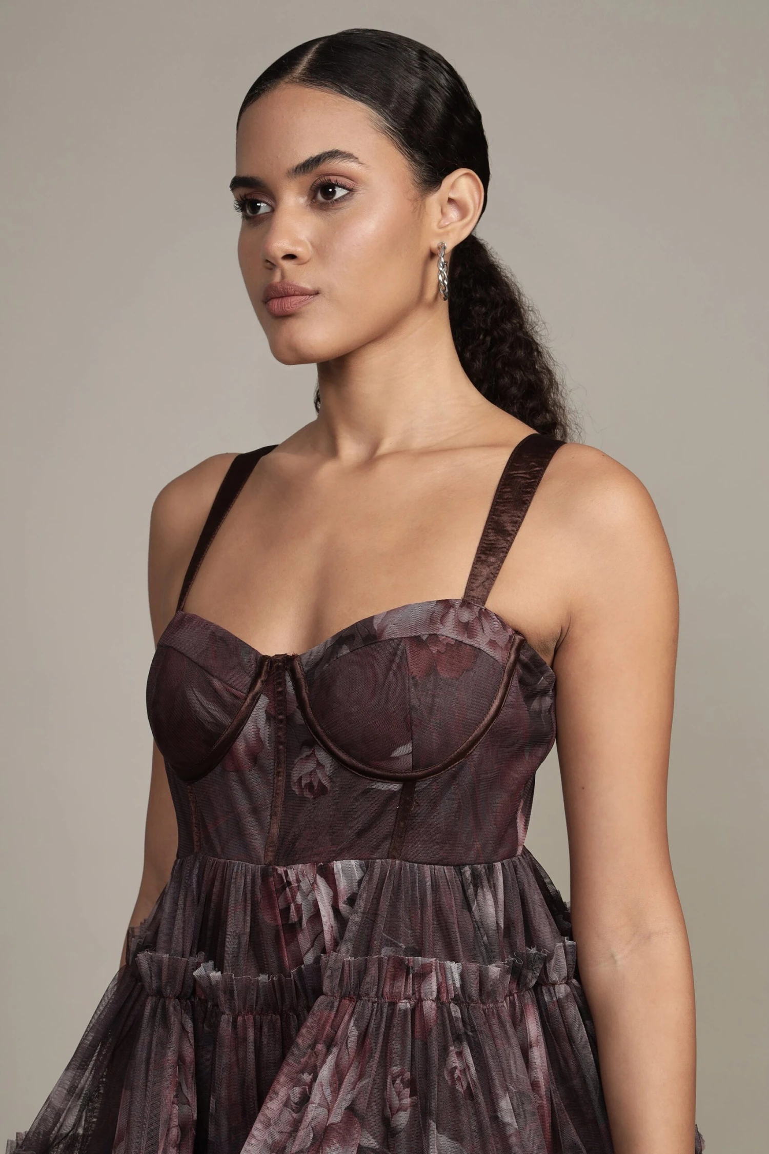 Raelynn Mini Dress In Plum Floral 6 Raelynn Mini Dress In Plum Floral - Image 6