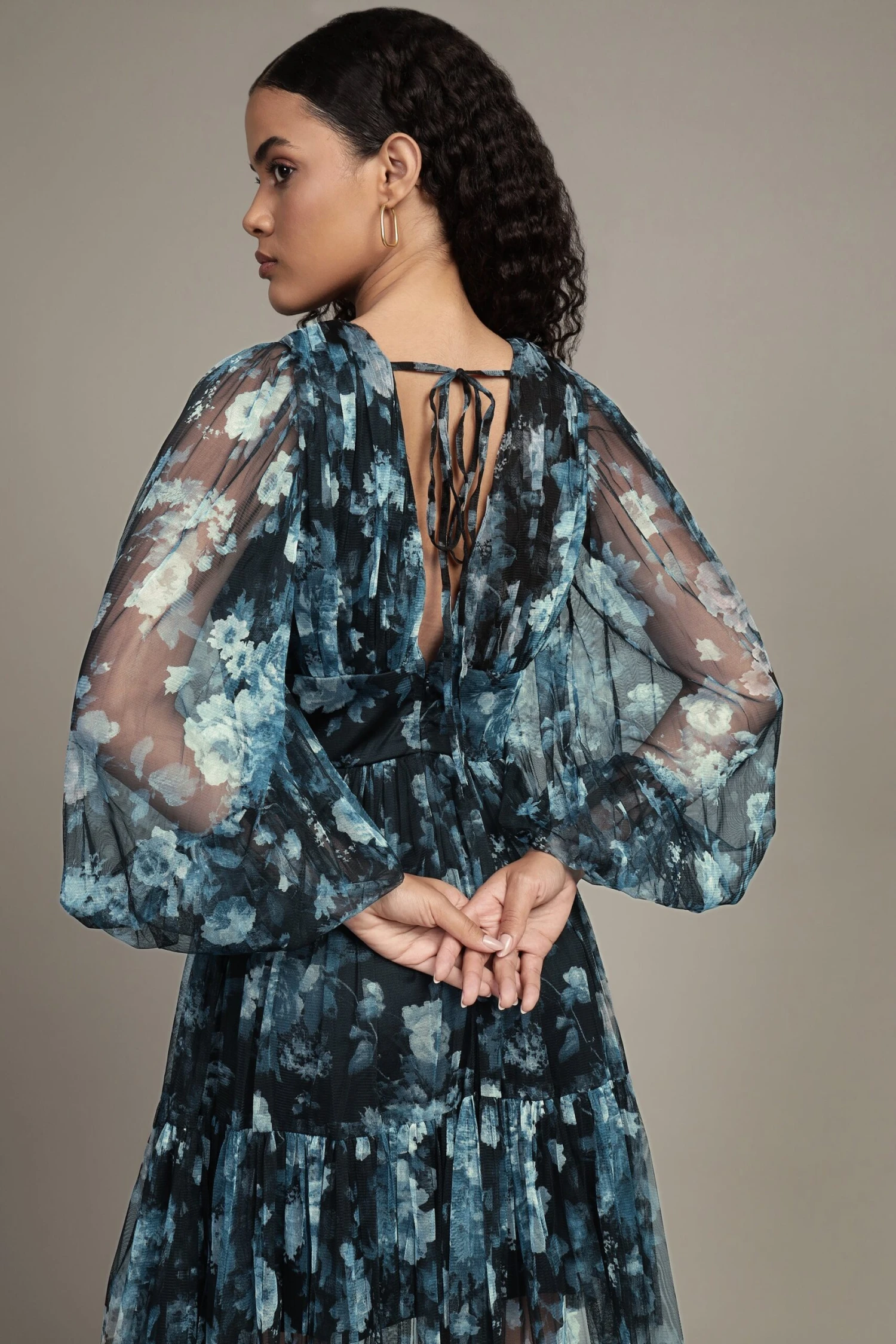 Rome Blue Floral Tulle Mini Dress 10 Rome Blue Floral Tulle Mini Dress - Image 10