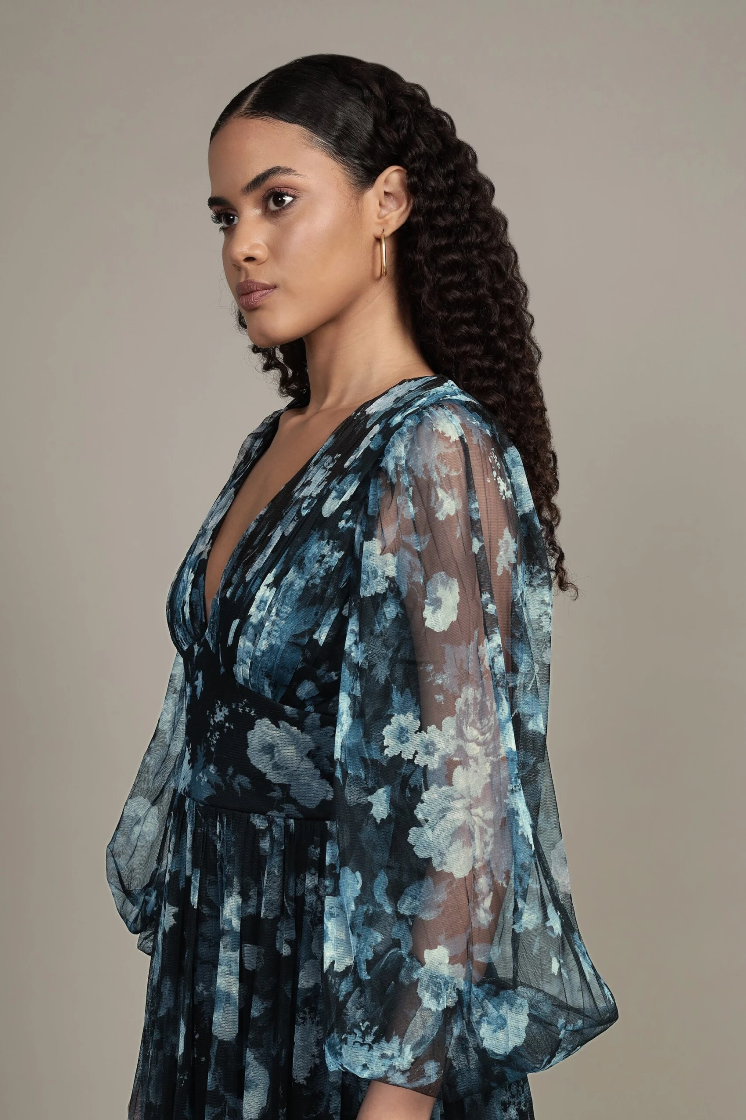 Rome Blue Floral Tulle Mini Dress 8 Rome Blue Floral Tulle Mini Dress - Image 8