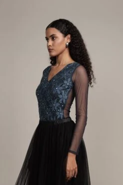 Rana Beaded Bodysuit 20 Rana Beaded Bodysuit -Laceand Beads Rana Bodysuit in Navy 9