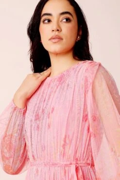 Rebecca Maxi Dress In Pink Floral 7 Rebecca Maxi Dress In Pink Floral -Laceand Beads Rebecca Maxi in Pink Floral 1