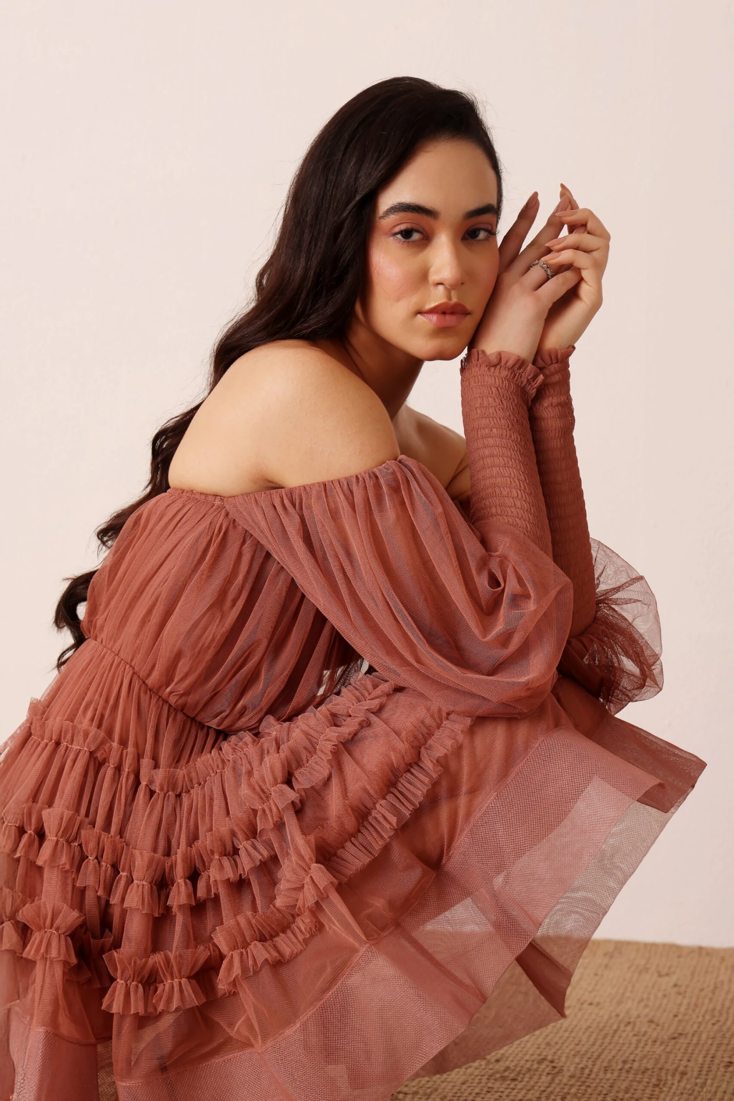 River Mini Dress In Merlot 5 River Mini Dress In Merlot - Image 5