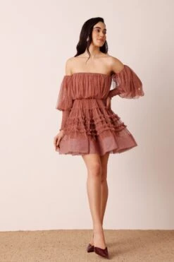 River Mini Dress In Merlot 7 River Mini Dress In Merlot -Laceand Beads Riva Mini Dress in Merlot 4