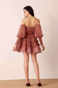 River Mini Dress In Merlot 8 River Mini Dress In Merlot -Laceand Beads Riva Mini Dress in Merlot 5