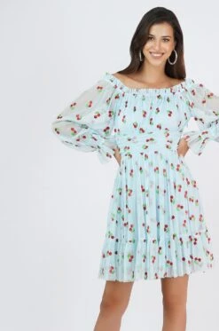 Robin Glitter Cherry Print Dress -Laceand Beads Robin 1