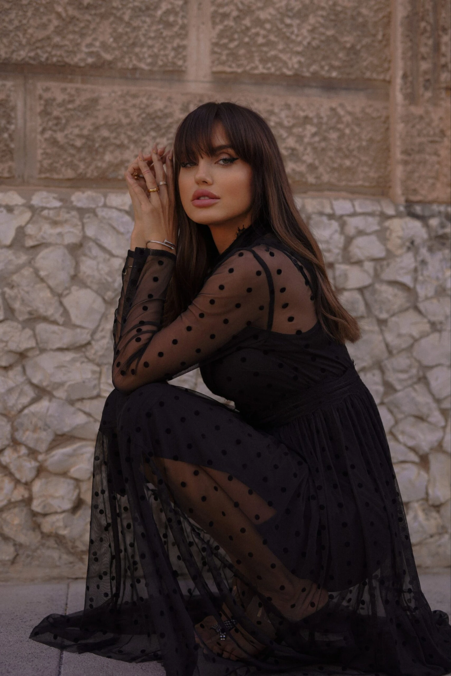 Roman Lola Polka Dot Midi Dress In Black 3 Roman Lola Polka Dot Midi Dress In Black - Image 3