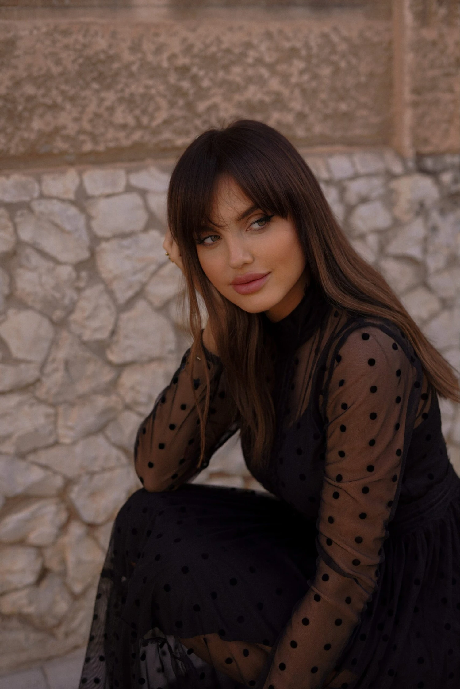 Roman Lola Polka Dot Midi Dress In Black 5 Roman Lola Polka Dot Midi Dress In Black - Image 5