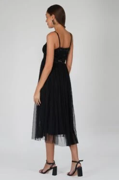 Ruhi Embellished Midi Dress In Black -Laceand Beads RuhiBlack 1