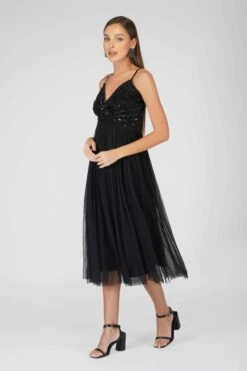 Ruhi Embellished Midi Dress In Black -Laceand Beads Ruhi Black 3 1