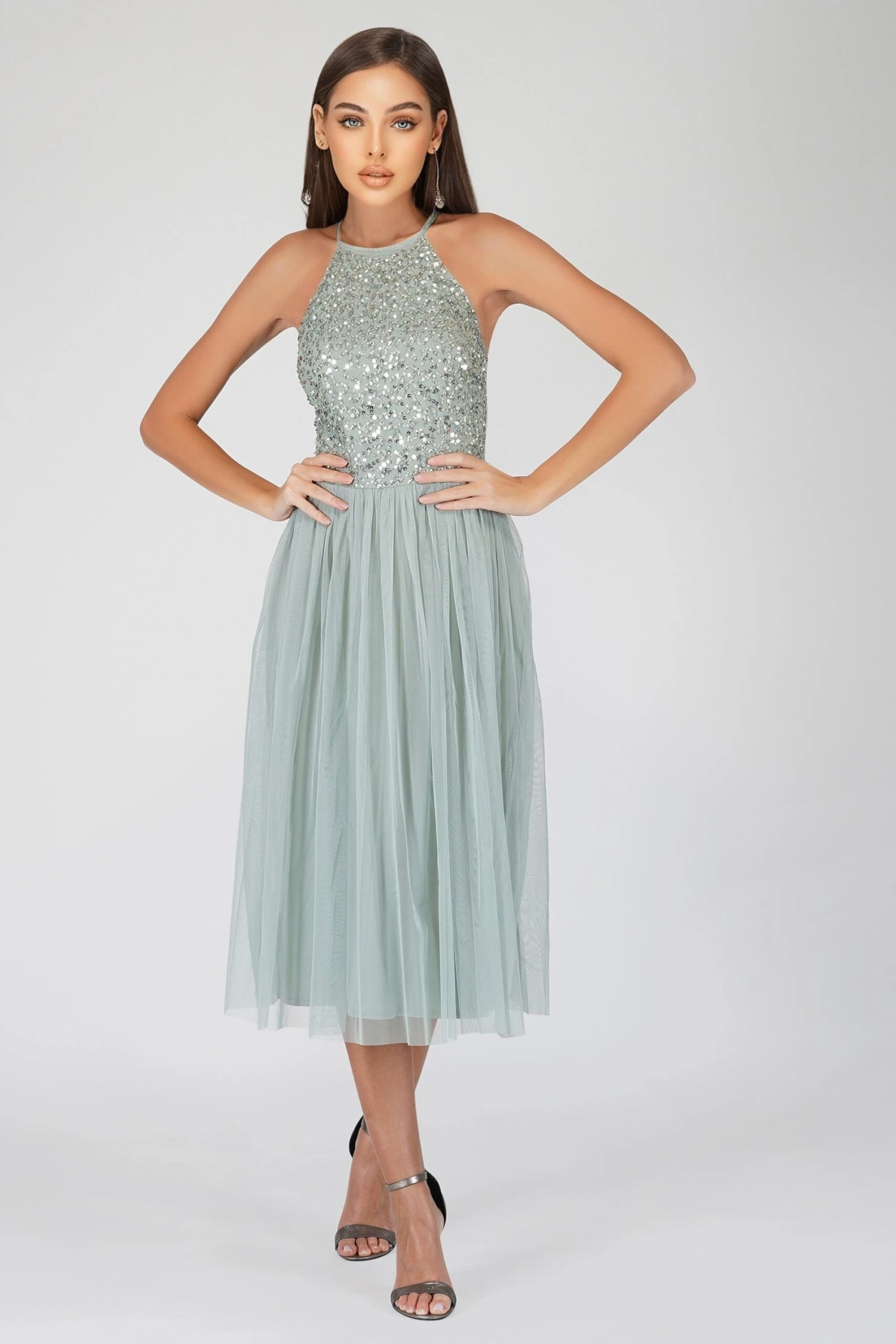 Sprinkle Sage Green Bridesmaid Midi Dress 1 Sprinkle Sage Green Bridesmaid Midi Dress