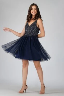 Symphony Dark Blue Embellished Midi Dress 11 Symphony Dark Blue Embellished Midi Dress -Laceand Beads SYMPHONYMINI 11 Copy