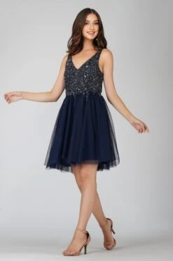 Symphony Dark Blue Embellished Midi Dress 13 Symphony Dark Blue Embellished Midi Dress -Laceand Beads SYMPHONYMINI 14 Copy