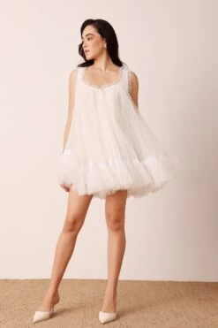 Sadie Mini Dress In Buttercream -Laceand Beads SadieMiniinButtercream 4