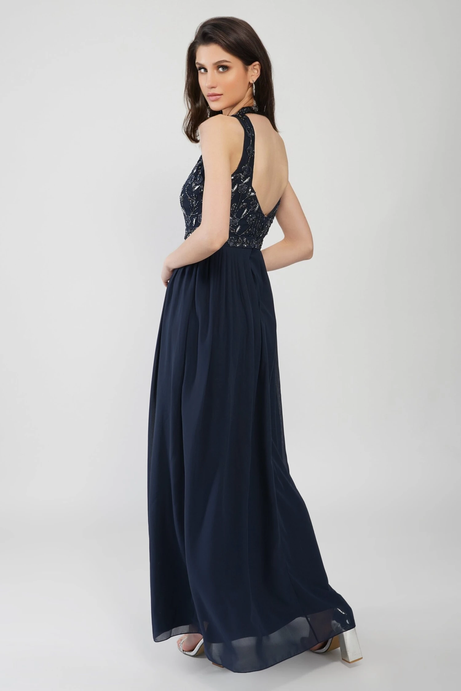 Saffron Floral Embellished And Embroidered Maxi Dress 2 Saffron Floral Embellished And Embroidered Maxi Dress - Image 2