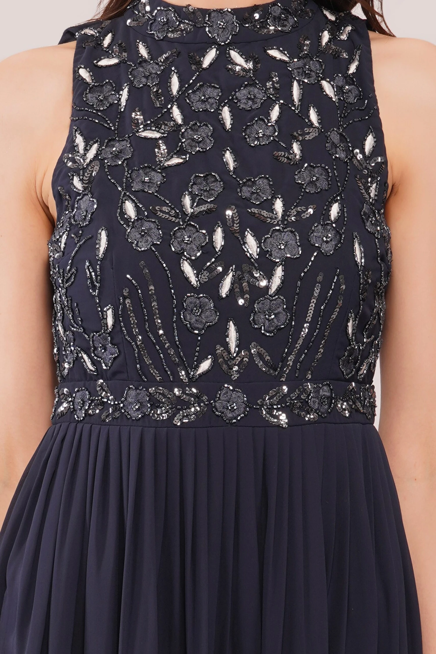 Saffron Floral Embellished And Embroidered Maxi Dress 4 Saffron Floral Embellished And Embroidered Maxi Dress - Image 4