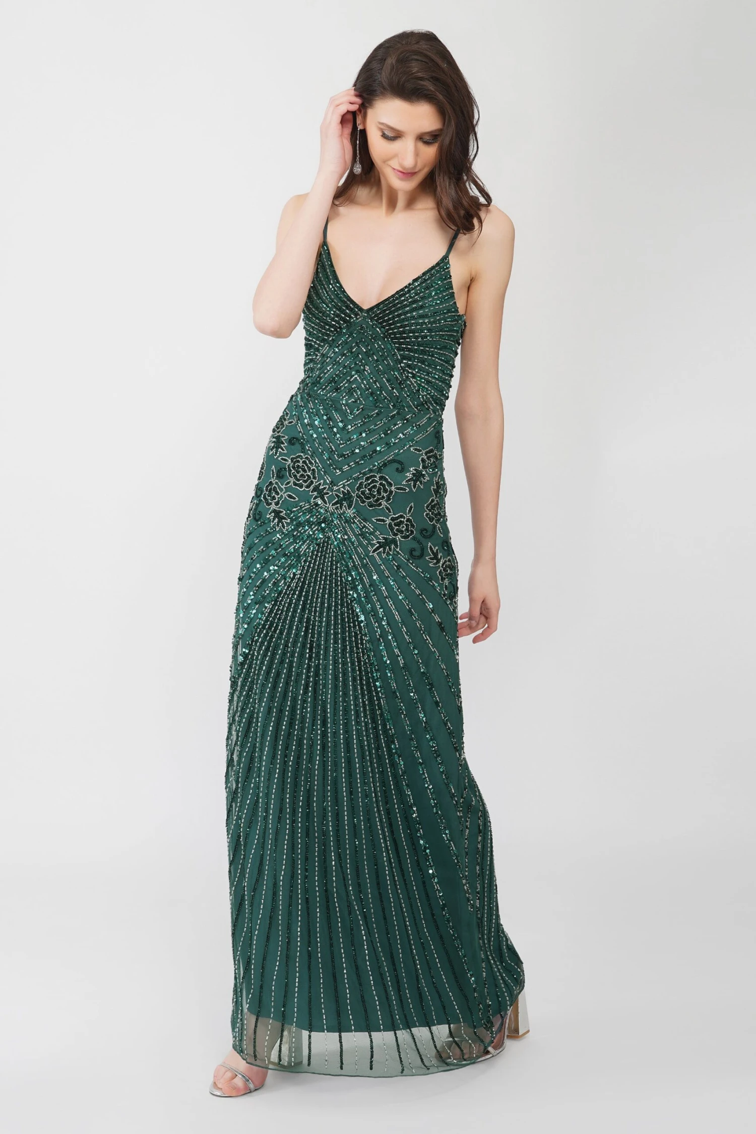 Sara Emerald Embellished Maxi Dress 6 Sara Emerald Embellished Maxi Dress - Image 6