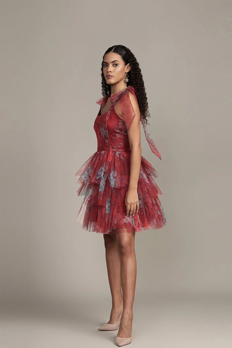 Sava Mini Dress In Red Print 7 Sava Mini Dress In Red Print - Image 7