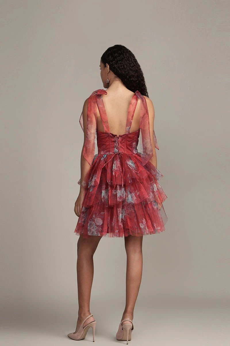 Sava Mini Dress In Red Print 3 Sava Mini Dress In Red Print - Image 3