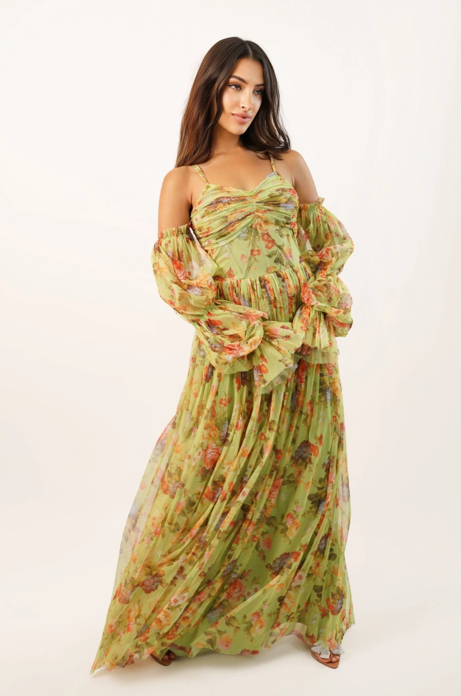 Saylor Green Printed Maxi Dress 1 Saylor Green Printed Maxi Dress