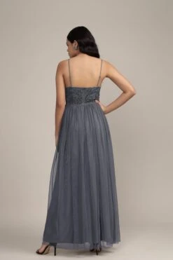 Seraphina Embellished Maxi Dress In Grey -Laceand Beads SeraphinaMaxiinGrey 15