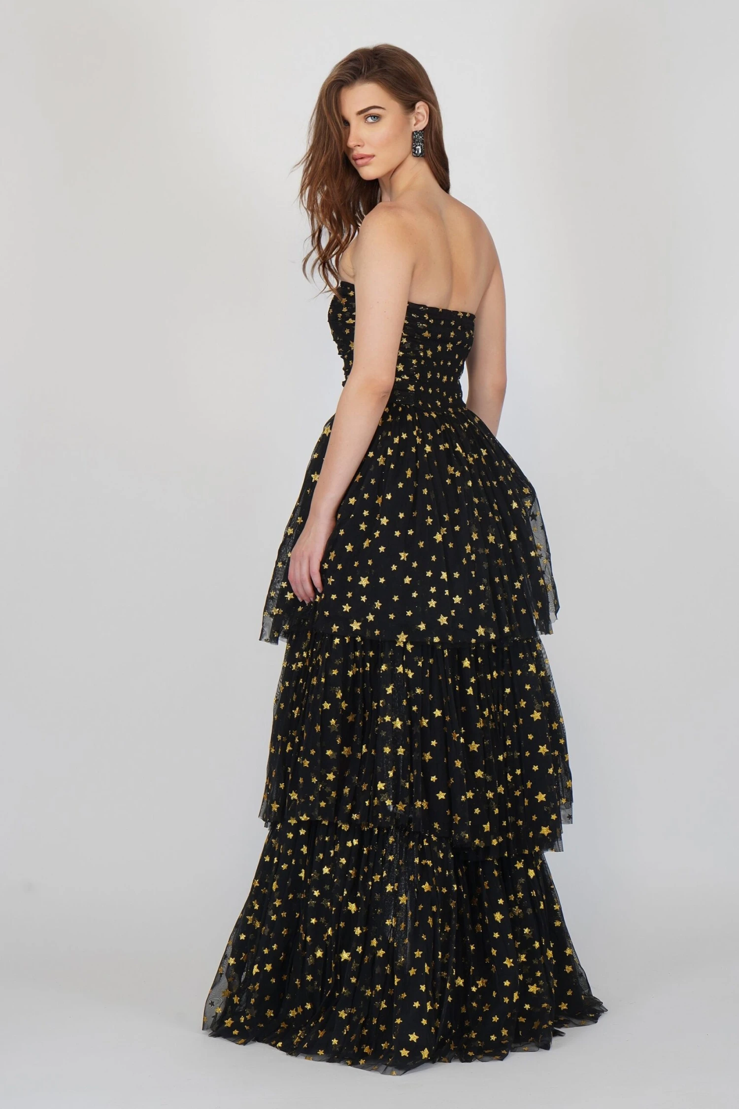 Shiloh Star Printed Tulle Dress In Black 2 Shiloh Star Printed Tulle Dress In Black - Image 2