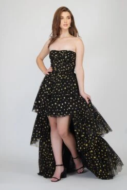 Shiloh Star Printed Tulle Dress In Black 7 Shiloh Star Printed Tulle Dress In Black -Laceand Beads ShilohMaxi 4