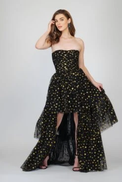 Shiloh Star Printed Tulle Dress In Black