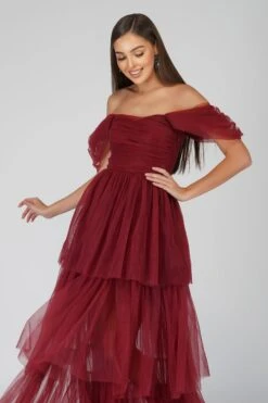Sydney Burgundy Tulle Maxi Dress 12 Sydney Burgundy Tulle Maxi Dress -Laceand Beads SydneyBurgundy 6