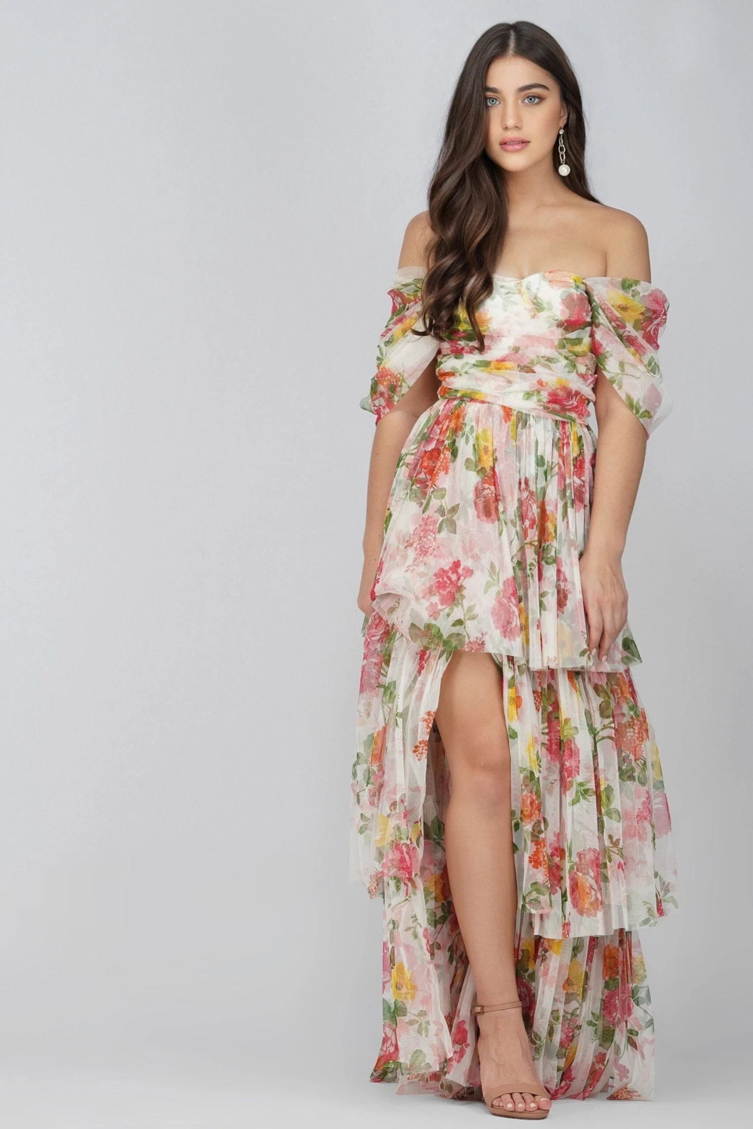 Sydney Tulle Maxi Dress In Bright Floral 1 Sydney Tulle Maxi Dress In Bright Floral