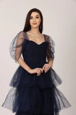 Sydney Tulle Midi Dress In Navy -Laceand Beads SydneyMidi Navy 4 1