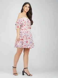 Sydney Rainbow Heart Mini Dress -Laceand Beads SydneyMiniHeartPrint 2 Copy