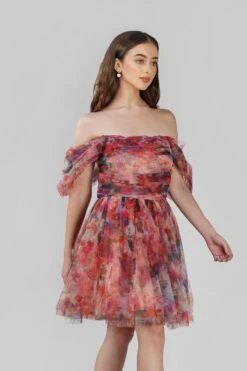 Sydney Mixed Floral Tulle Mini Dress 5 Sydney Mixed Floral Tulle Mini Dress -Laceand Beads SydneyMiniPrint edited 5