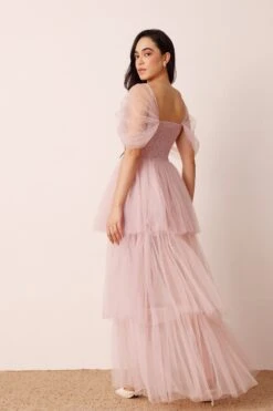 Sydney Off Shoulder Tulle Maxi Dress In Dusty Pink 8 Sydney Off Shoulder Tulle Maxi Dress In Dusty Pink -Laceand Beads Sydney Maxi in Dusty Pink 2