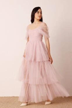 Sydney Off Shoulder Tulle Maxi Dress In Dusty Pink 10 Sydney Off Shoulder Tulle Maxi Dress In Dusty Pink -Laceand Beads Sydney Maxi in Dusty Pink 4
