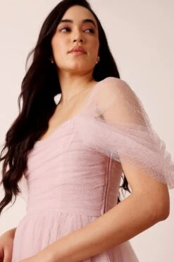 Sydney Off Shoulder Tulle Maxi Dress In Dusty Pink 11 Sydney Off Shoulder Tulle Maxi Dress In Dusty Pink -Laceand Beads Sydney Maxi in Dusty Pink 7