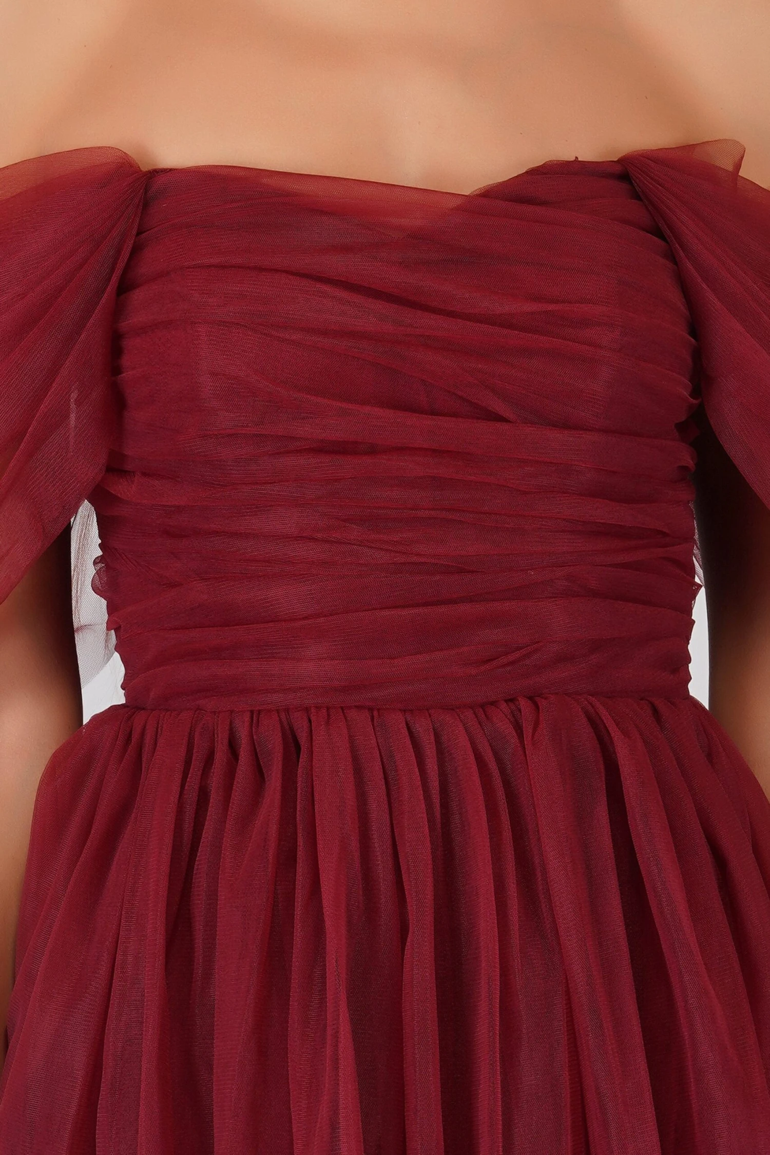 Sydney Burgundy Tulle Maxi Dress 7 Sydney Burgundy Tulle Maxi Dress - Image 7
