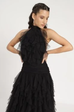 Tabitha Maxi Ruffle Dress In Black 27 Tabitha Maxi Ruffle Dress In Black -Laceand Beads Tabitha Maxi in Black 10