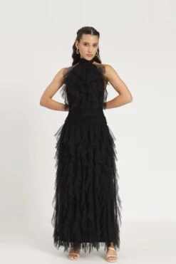 Tabitha Maxi Ruffle Dress In Black 25 Tabitha Maxi Ruffle Dress In Black -Laceand Beads Tabitha Maxi in Black 3