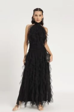 Tabitha Maxi Ruffle Dress In Black 23 Tabitha Maxi Ruffle Dress In Black -Laceand Beads Tabitha Maxi in Black 4