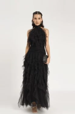 Tabitha Maxi Ruffle Dress In Black 24 Tabitha Maxi Ruffle Dress In Black -Laceand Beads Tabitha Maxi in Black 5