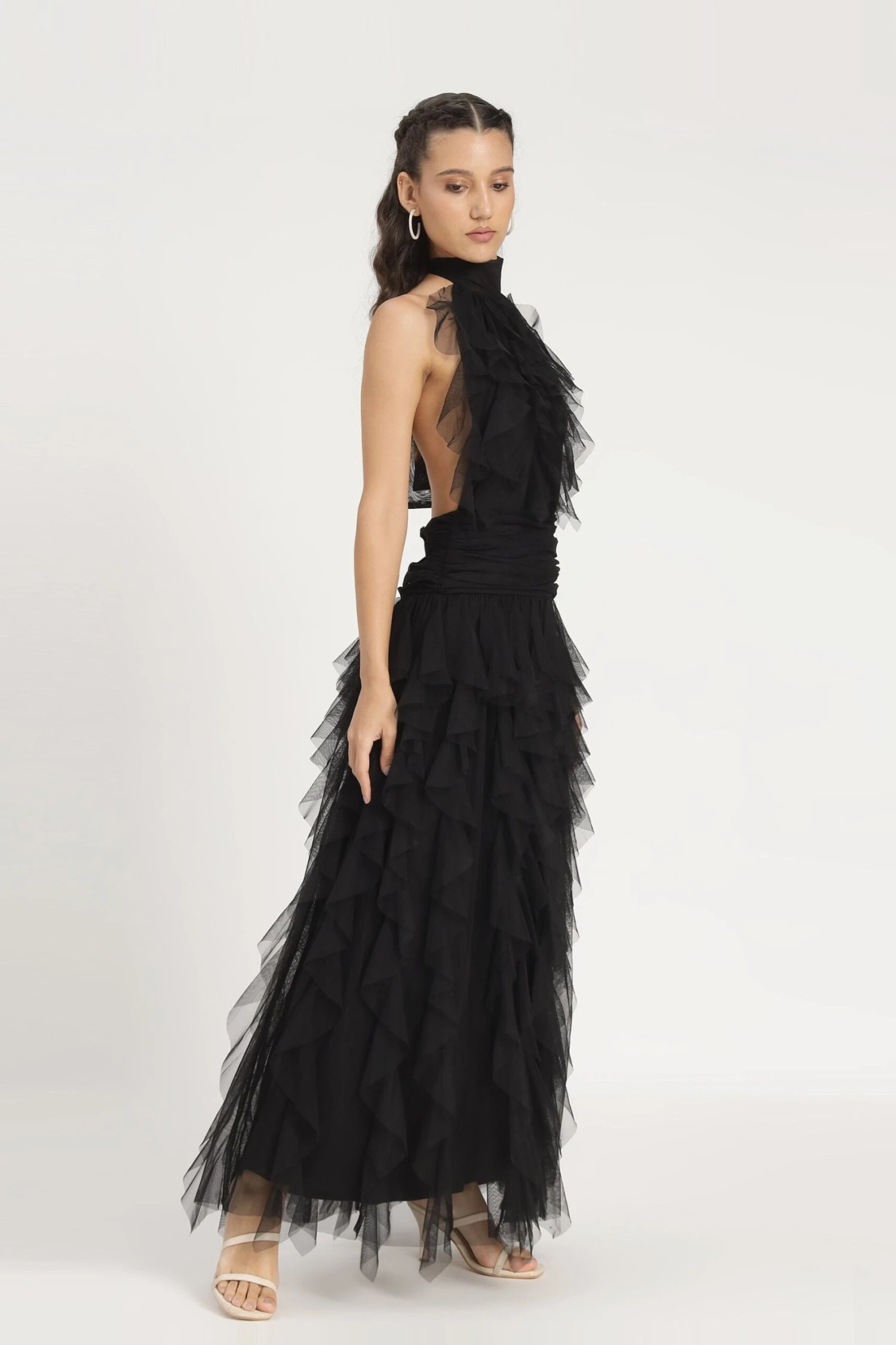 Tabitha Maxi Ruffle Dress In Black 7 Tabitha Maxi Ruffle Dress In Black - Image 7