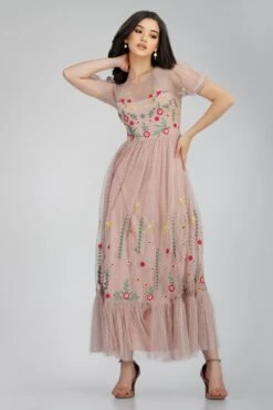 Azalea Dusty Pink Embroidered Dress 7 Azalea Dusty Pink Embroidered Dress -Laceand Beads TahliaLB L 097 4