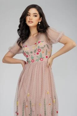 Azalea Dusty Pink Embroidered Dress 6 Azalea Dusty Pink Embroidered Dress -Laceand Beads TahliaLB L 097 5