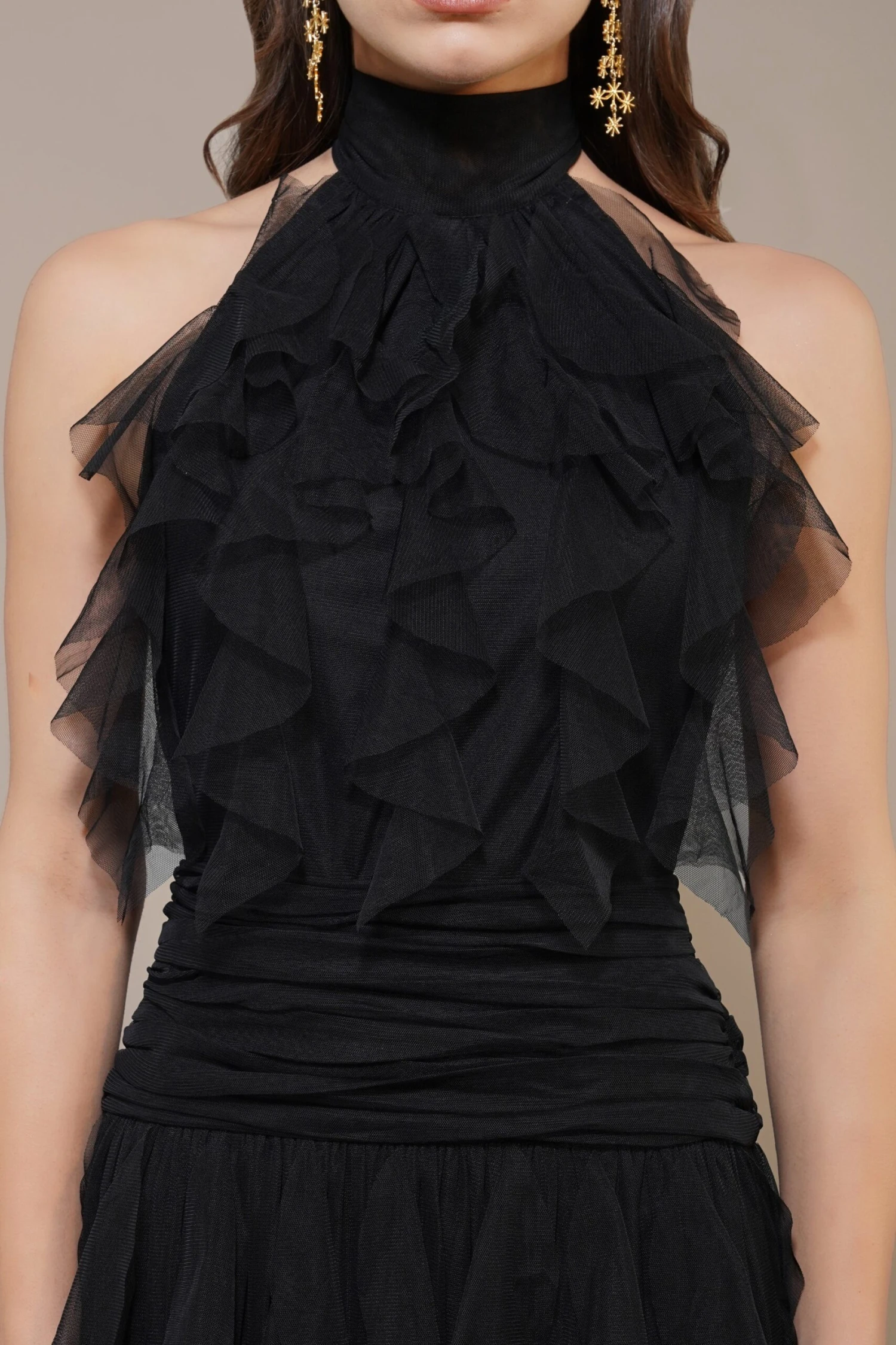 Tabitha Maxi Ruffle Dress In Black 5 Tabitha Maxi Ruffle Dress In Black - Image 5