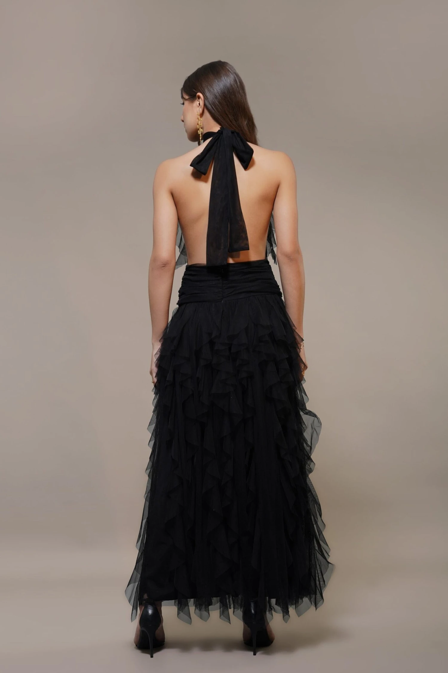 Tabitha Maxi Ruffle Dress In Black 2 Tabitha Maxi Ruffle Dress In Black - Image 2